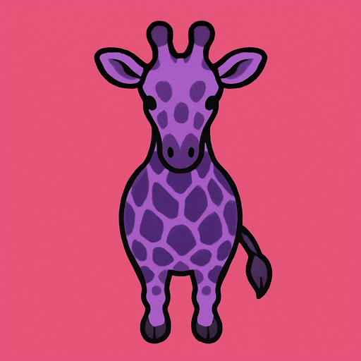 purple giraffe top view.
In-Game asset.  2d.  High contrast.  No shadows