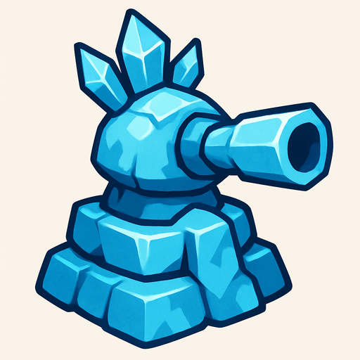 Ice turret.
In-Game asset.  2d.  High contrast.  No shadows