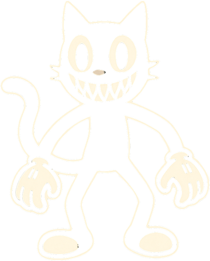 the scary cartoon cat.
In-Game asset.  2d.  High contrast.  No shadows