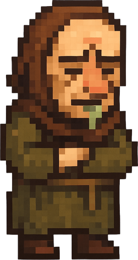 Sick viliger pixel art full body