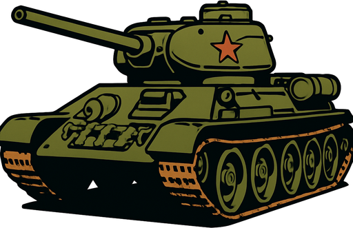 tanque t34-85.
In-Game asset.  2d.  High contrast.  No shadows