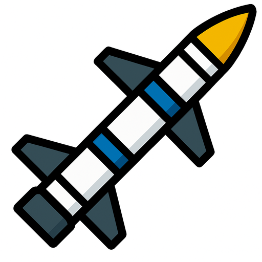 Strait anti air missile.
In-Game asset.  2d.  High contrast.  No shadows