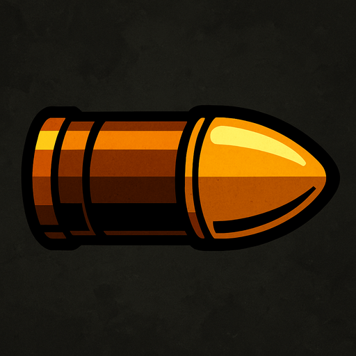 tank bullet.
In-Game asset.  2d.  High contrast.  No shadows