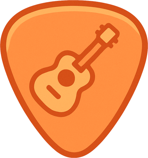 Gitar aksesuarı turuncu pastel renk.
In-Game asset.  2d.  High contrast.  No shadows