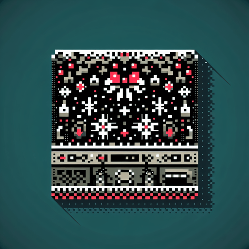 a PC, christmas style Single Game Texture. In-Game asset. 2d. Blank background. High contrast. No shadows.