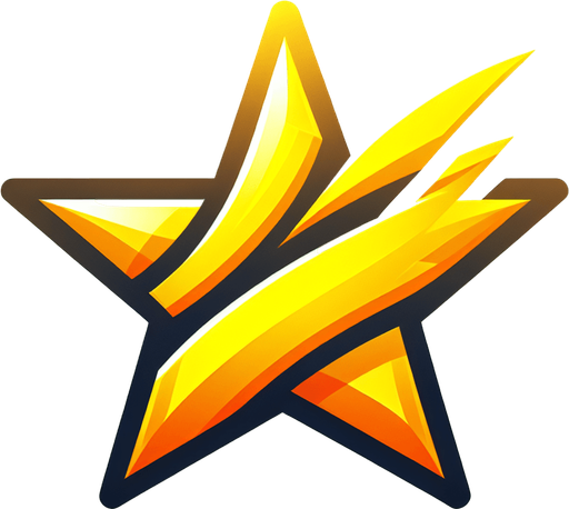 Simple yellow star.
Single Game Texture.  In-Game asset.  2d.  Blank background.  High contrast.  No shadows