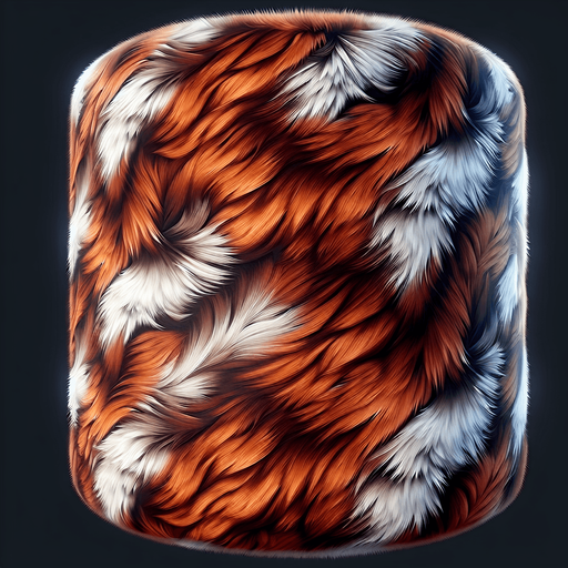 fur fox skin.
Single Game Texture.  In-Game asset.  2d.  Blank background.  High contrast.  No shadows