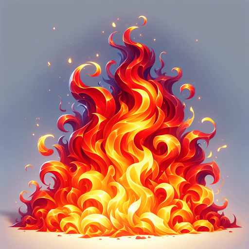 fire.
Single Game Texture.  In-Game asset.  2d.  Blank background.  No shadows