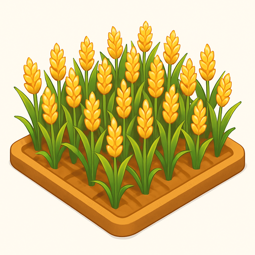 Una parcela de trigo.
In-Game asset.  No shadows