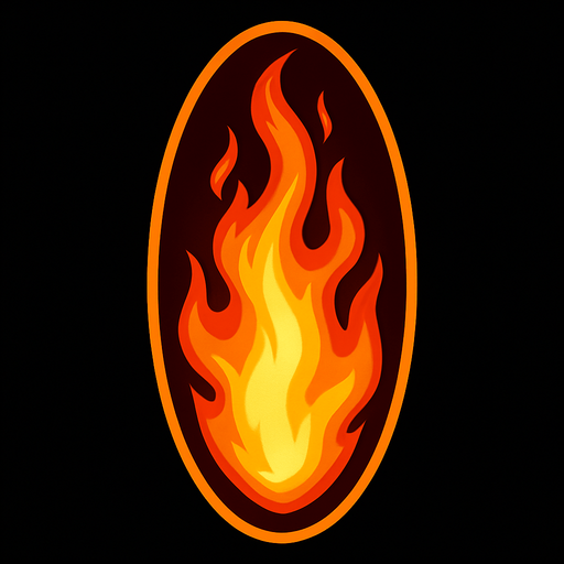elips vertical fire light.
In-Game asset.  2d.  High contrast.  No shadows