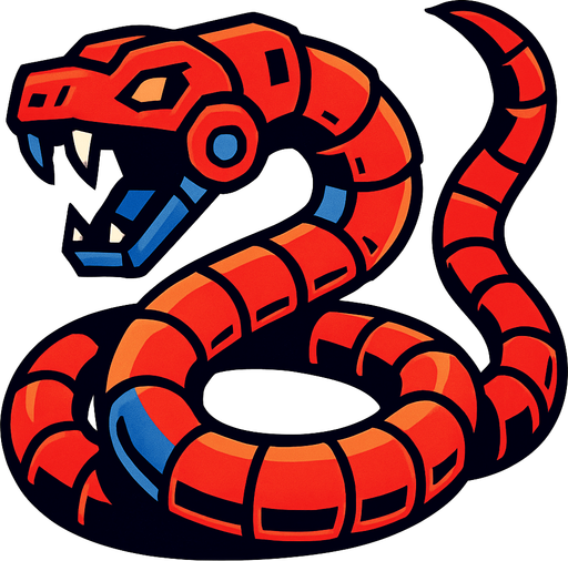 enemy robotic snake.
In-Game asset.  2d.  High contrast.  No shadows