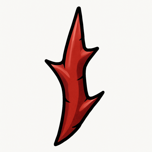 Red thorn pointed.
In-Game asset.  2d.  High contrast.  No shadows