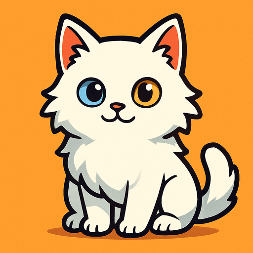 tatlı van kedisi.
In-Game asset.  2d.  High contrast.  No shadows