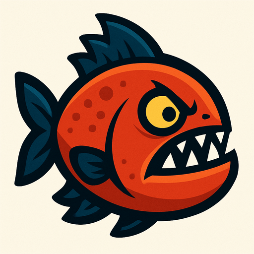 piranha 2d.
In-Game asset.  2d.  High contrast.  No shadows