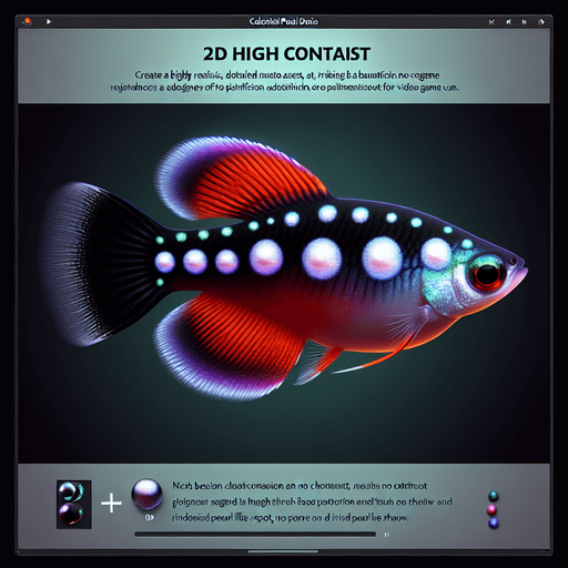 A realistic celestial pearl danio.
Single Game Texture. In-Game asset. 2d. Blank background. High contrast. No shadows.