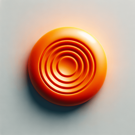 top view of a concave orange button.