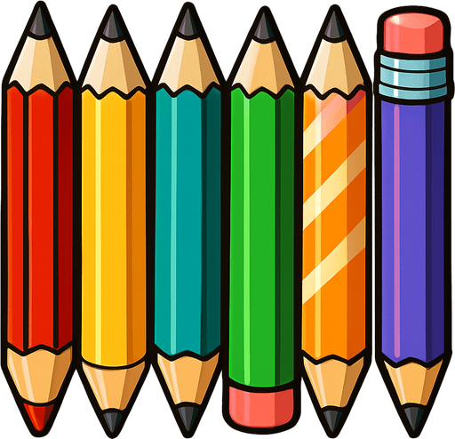 Pack of different pencils.
In-Game asset.  High contrast.  No shadows. 3D