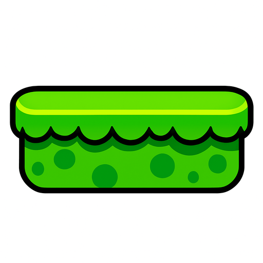 green mario like platform.
In-Game asset.  2d.  High contrast.  No shadows