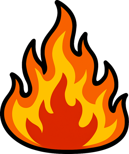 Fire.
In-Game asset.  2d.  High contrast.  No shadows