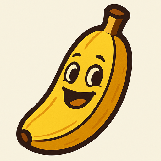 Banana with face.
In-Game asset.  2d.  High contrast.  No shadows