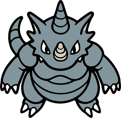 Rhydon, visto desde arriba.
In-Game asset.  2d.  High contrast.  No shadows