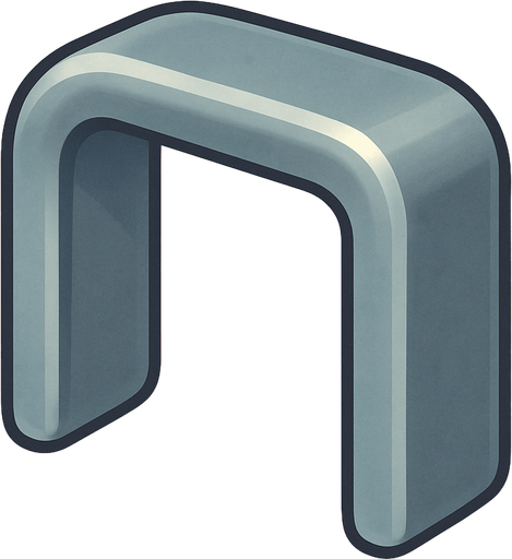 A staple projectile from a staple gun. Cute soft graphics. soft ambient light. semi-matte to satin surfaces. naturalistic with slight saturation boost colors. 
In-Game asset.  2d.  High contrast.  No shadows