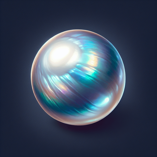A pearl.
Single Game Texture.  In-Game asset.  2d.  Blank background.  High contrast.  No shadows