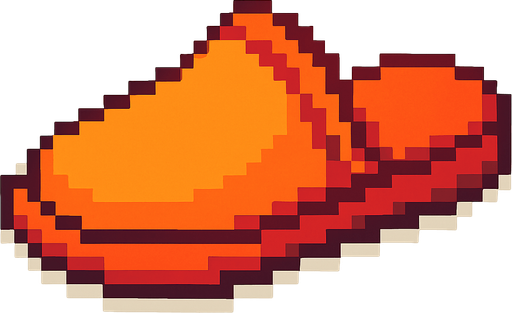 pixel art sliper.
In-Game asset.  2d.  High contrast.  No shadows