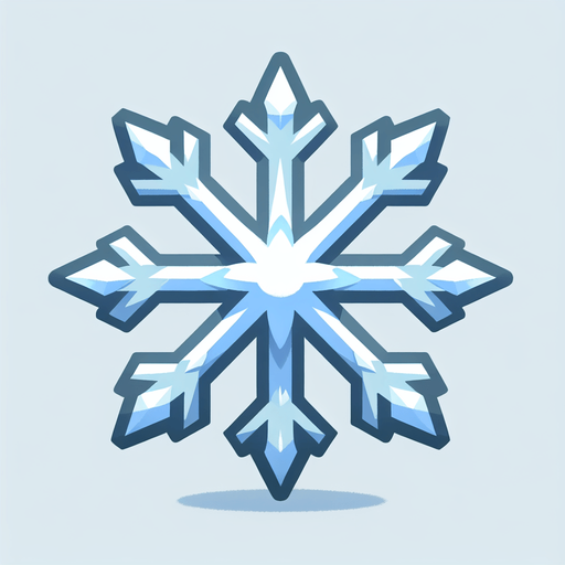 a single cartoon snowflake.
Single Game Texture. In-Game asset. 2d. Blank background. High contrast. No shadows.