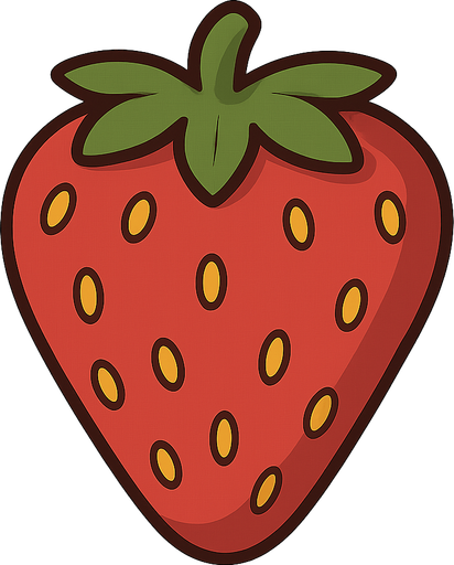 strawberry. No background. Transparent background. Blank background. No shadows. 2d. In-Game asset. flat