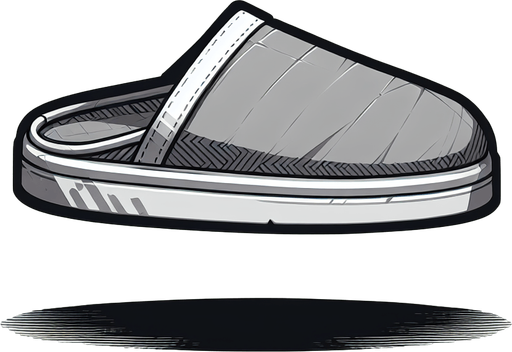 one house slipper side view.
Single Game Texture.  In-Game asset.  2d.  Blank background.  High contrast.  No shadows