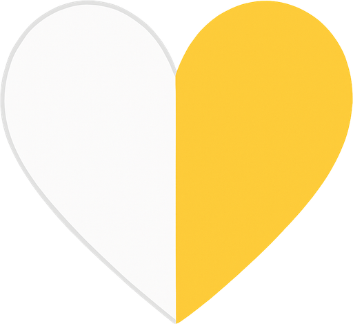 Make half of it transparent. And make heart color yellow