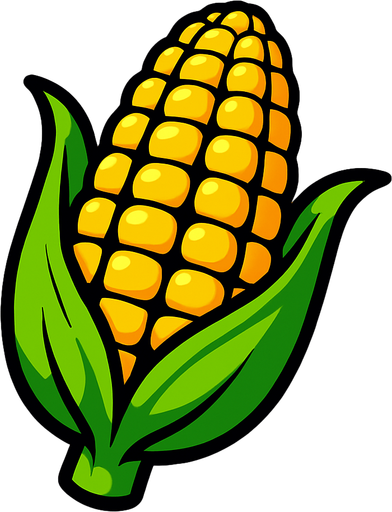 corn with toon style.
In-Game asset.  2d.  High contrast.  No shadows