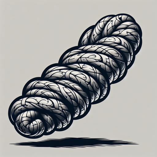 A crook sausage.
Single Game Texture. In-Game asset. 2d. Blank background. High contrast. No shadows.