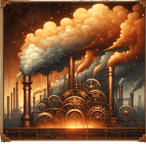 A hand-painted, steampunk-style illustration of billowing steam and smoke, rich with warm copper tones and industrial textures. The vapor swirls dynamically around intricate brass gears and pipes, glowing with subtle orange highlights as if lit by flickering gaslight. The painting style should mimic traditional concept art with visible brush strokes, soft edges, and a slightly weathered, vintage feel. The background features hints of a dimly lit factory, with atmospheric perspective fading into deep browns and blues. The steam itself appears thick, almost liquid, with a mix of transparency and volumetric density, evoking a sense of pressurized heat. Artstation trending, fantasy illustration, painterly style, warm lighting.
Single Game Texture.  In-Game asset.  2d.  Blank background.  High contrast.  No shadows