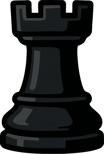 Black rook chess.
In-Game asset.  2d.  High contrast.  No shadows