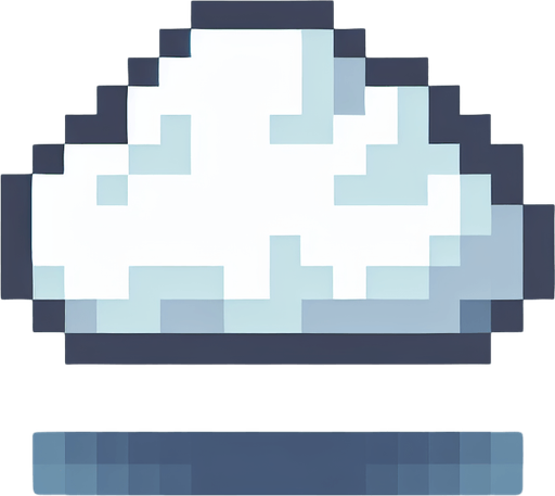 8-bit cloud.
Single Game Texture. In-Game asset. 2d. Blank background. High contrast. No shadows.