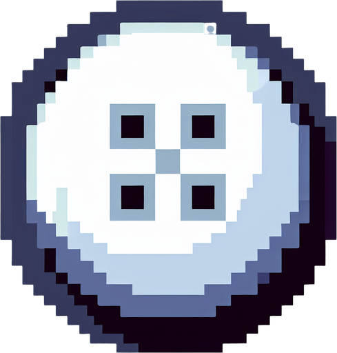 Genera un boton blanco en pixel art sin texto.
Single Game Texture.  In-Game asset.  2d.  Blank background.  High contrast.  No shadows