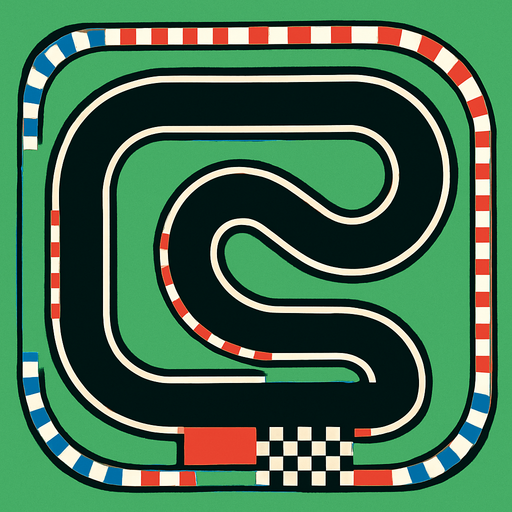 Pista de carreras desde arriba.
In-Game asset.  2d.  High contrast.  No shadows