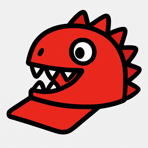 child roblox hat dinosaur red.
In-Game asset.  2d.  High contrast.  No shadows