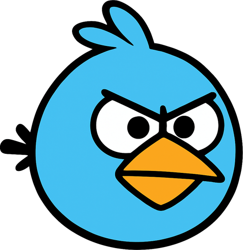 Angry Birds blue little bird.
In-Game asset.  2d.  High contrast.  No shadows