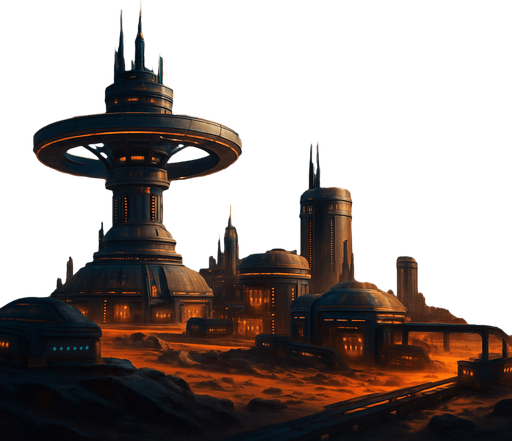 Fullscreen modern App Store landscape banner, 16:9, high definition, for a game titled "Gezegen" and with the description "Kendi uzay kolonini kur, kaynakları topla, otomasyon sistemleri geliştir ve diğer kolonilerle stratejik savaşlara girerek galaksinin hakimi ol!". No text on banner!, Uzay istasyonu, Gezegen