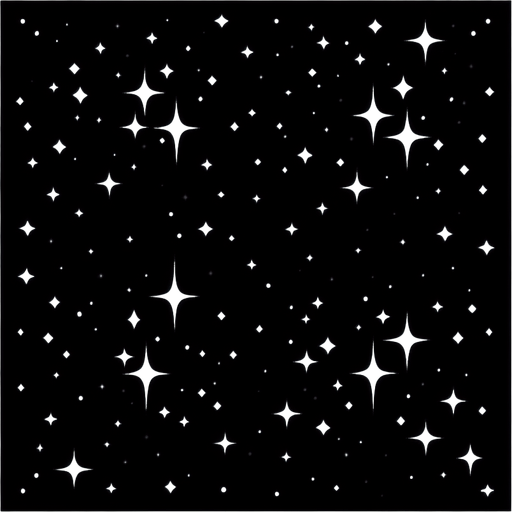Чёрный фон с редкими малениким звездочками.
Single Game Texture. In-Game asset. 2d. Blank background. High contrast. No shadows.