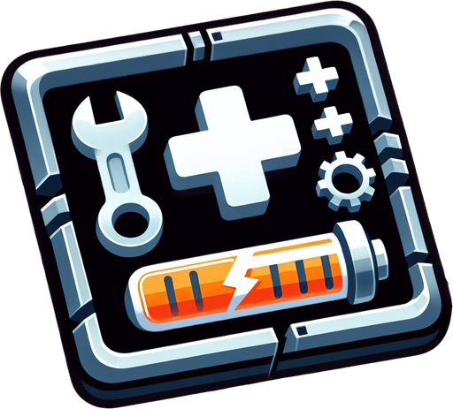 I need a 2D repair bar asset for my street racing game on the UPIT FRVR platform. Please provide:

A repair or health bar/pickup symbol

Visual elements could include:

A wrench icon

A toolbox

A glowing repair battery

A plus (+) symbol with a mechanical look

Should clearly indicate vehicle repair/health restoration

Designed for top-down or angled 2D gameplay, sized for easy pickup

Style: Clean, cartoony, visible on desert roads.
Single Game Texture.  In-Game asset.  2d.  Blank background.  High contrast.  No shadows