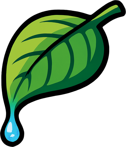 Yeşil yaprak süzülen.
In-Game asset.  2d.  High contrast.  No shadows