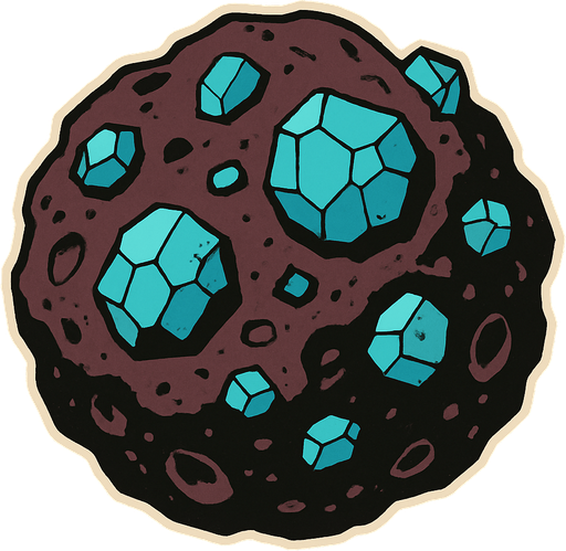 asteroid manganese - yazısız.
In-Game asset.  2d.  High contrast.  No shadows