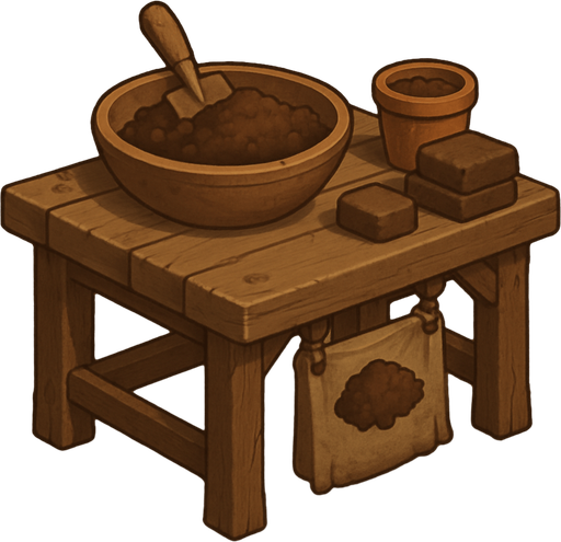 mesa de elaboracion de tierra.
In-Game asset.  2d