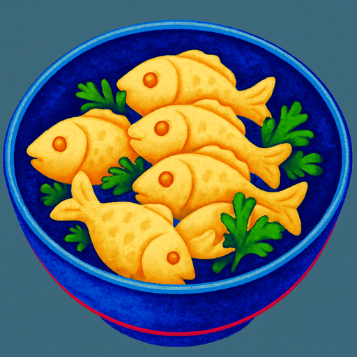A bowl of fish dumplings.