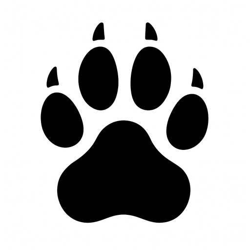 Animal Footprint.
High contrast.  No shadows