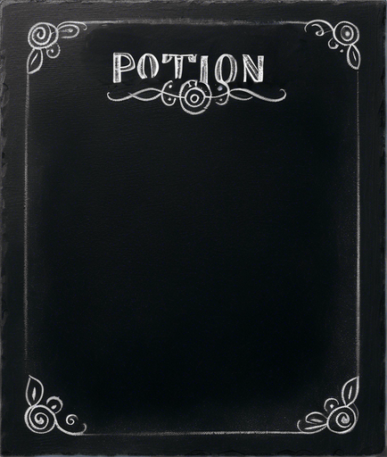 Word "POTION" in chalk